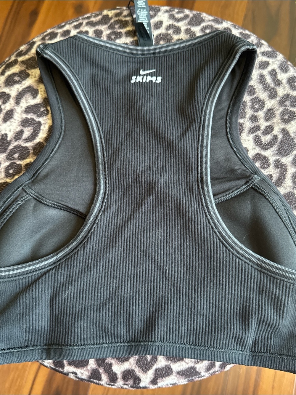 SKIMS Black Ribbed Racerback Bralette